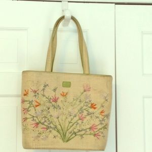 Lulu Guinness Straw Flowers Raffia Tote